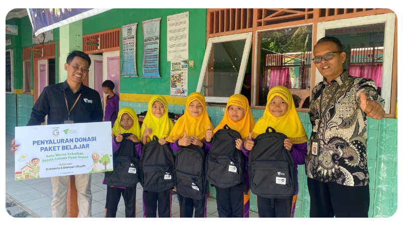 buku tulis dari granmedia disalurkan oleh dompet dhuafa jawa tengah